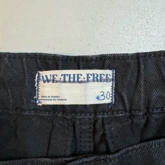 Free People We The Free Black Marx Slouchy Baggy Cargo Denim Jeans Women's 30x29 - Picture 5 of 10